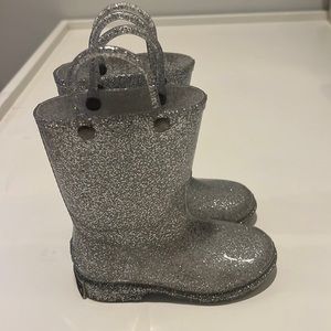Western Chief Silver sparkle rainboots Toddler Girl size US 7